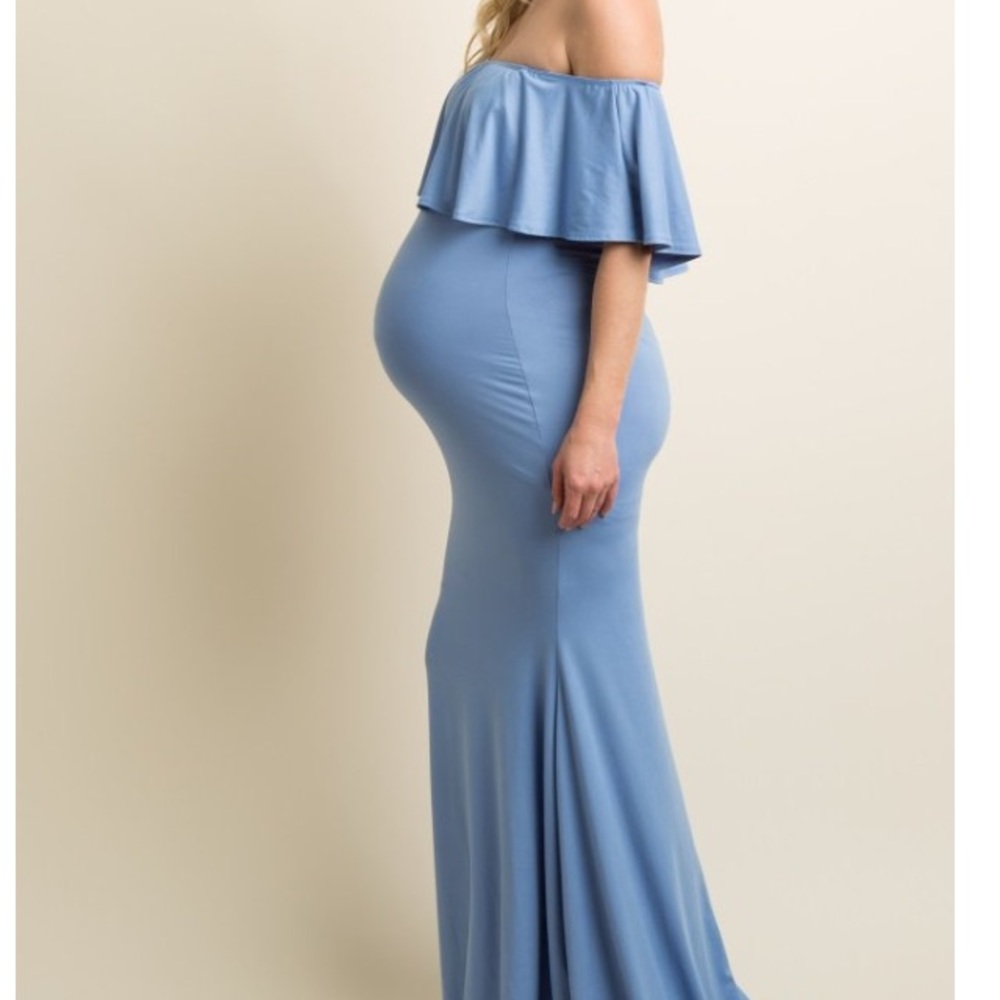 Blue mermaid maternity dress